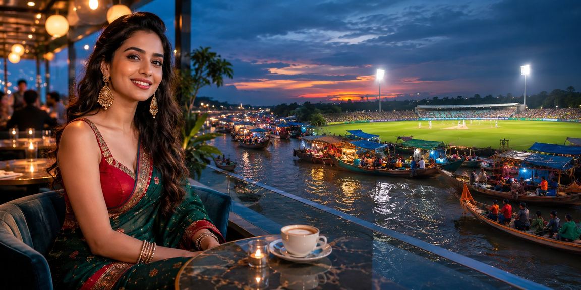 সুন্দরবন এলাকায় বাংলাদেশি মডেল মোবাইলে ক্রিকেট বেটিং বোনাস দেখছেন